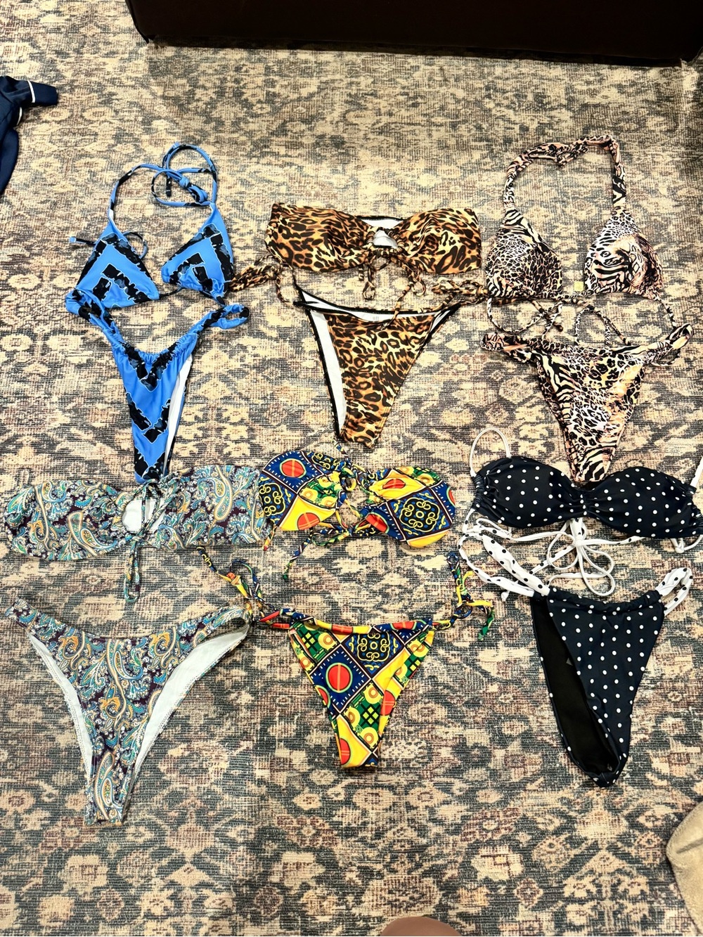 Mixed Pattern Bikini Set Bundle - Leopard, Polka Dot, Paisley & Bright Prints